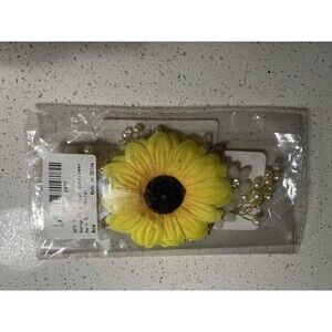 Sunflower With Gold Finish Comb Headpiece